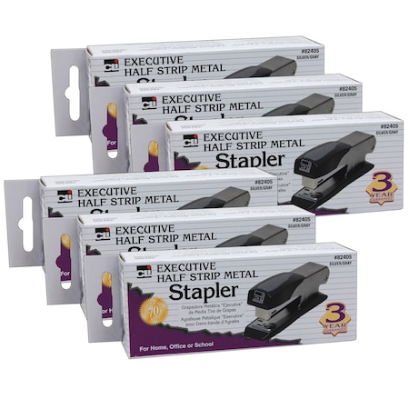 Charles Leonard Executive Half Strip Metal Stapler, PK6 82405